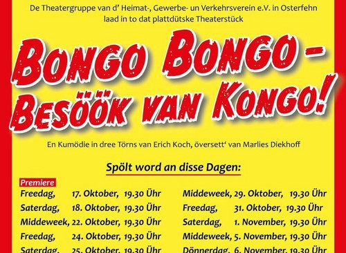 Plakat der Osterfehntjer Spölkoppel mit den Terminen der Aufführungen