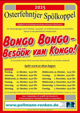 Plakat der Osterfehntjer Spölkoppel mit den Terminen der Aufführungen