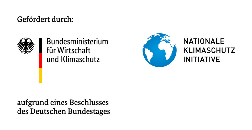 Logo Förderung durch die Internationlen Klimaschutzinitiative und dem Bundesministerium für Wirtschaft und Klimaschutz