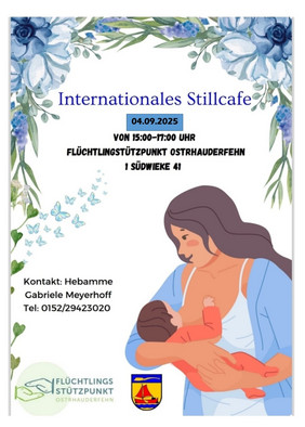 Plakat mit Mutter und Baby für das Stillcafe