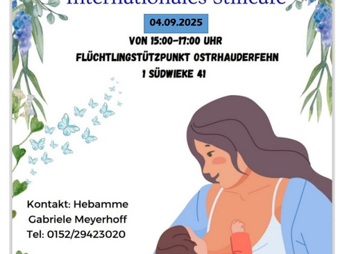 Plakat mit Mutter und Baby für das Stillcafe